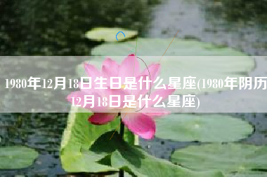 1980年12月18日生日是什么星座1980年阴历12月18日是什么星座