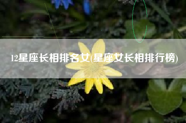 12星座长相排名女(星座女长相排行榜)