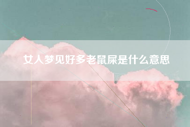 女人梦见好多老鼠屎是什么意思