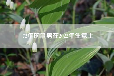 72年的鼠男在2022年生意上