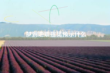 梦到地震摇晃预示什么