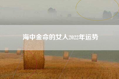 海中金命的女人2022年运势