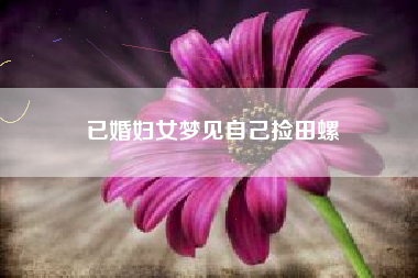 已婚妇女梦见自己捡田螺