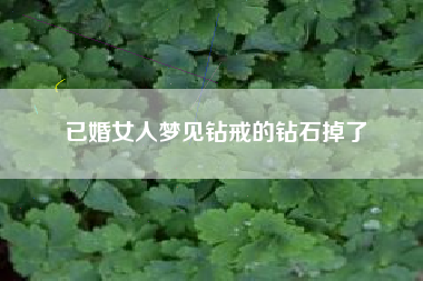 已婚女人梦见钻戒的钻石掉了