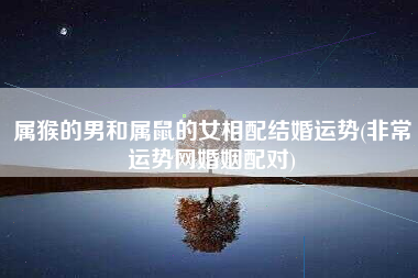 属猴的男和属鼠的女相配结婚运势(非常运势网婚姻配对)