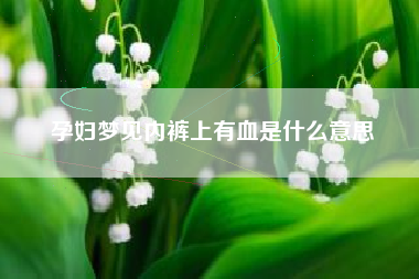 孕妇梦见内裤上有血是什么意思