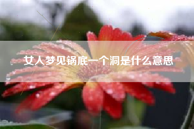 女人梦见锅底一个洞是什么意思