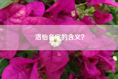 洛怡名字的含义？