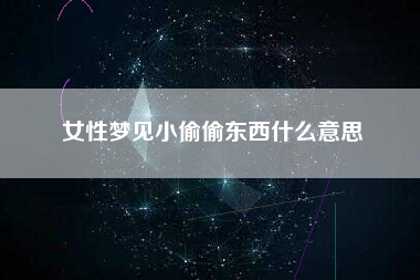女性梦见小偷偷东西什么意思