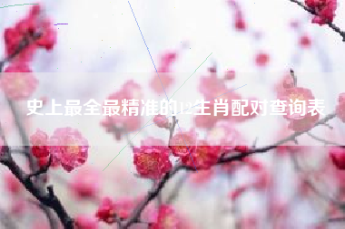 史上最全最精准的12生肖配对查询表