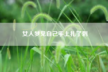 女人梦见自己手上扎了刺