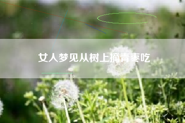 女人梦见从树上摘青枣吃
