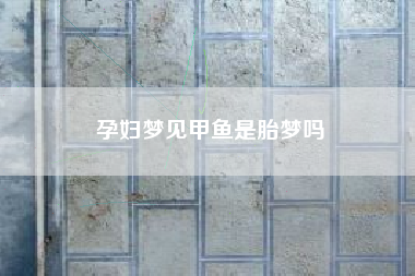 孕妇梦见甲鱼是胎梦吗