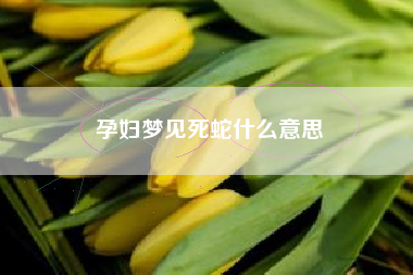 孕妇梦见死蛇什么意思