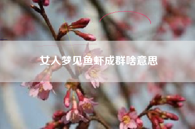 女人梦见鱼虾成群啥意思