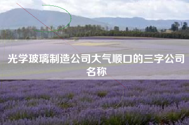 光学玻璃制造公司大气顺口的三字公司名称