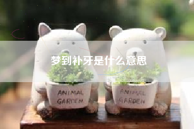 梦到补牙是什么意思
