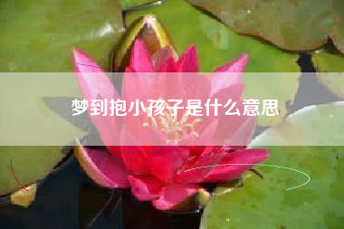 梦到抱小孩子是什么意思