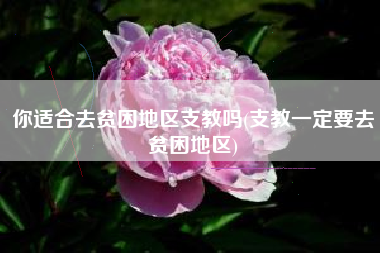 你适合去贫困地区支教吗(支教一定要去贫困地区)