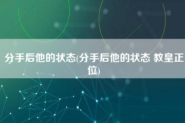 分手后他的状态(分手后他的状态 教皇正位)