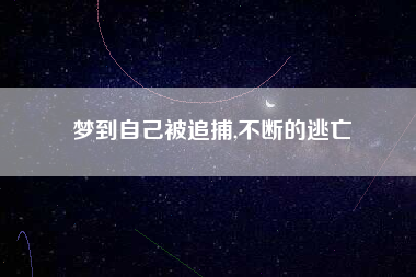 梦到自己被追捕,不断的逃亡