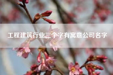 工程建筑行业三个字有寓意公司名字