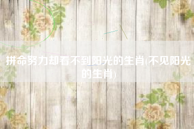 拼命努力却看不到阳光的生肖(不见阳光的生肖)