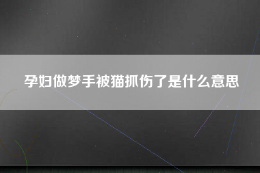 孕妇做梦手被猫抓伤了是什么意思