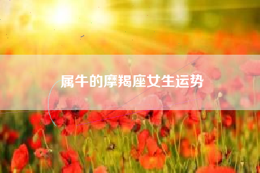 属牛的摩羯座女生运势