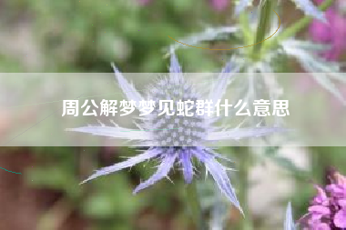 周公解梦梦见蛇群什么意思