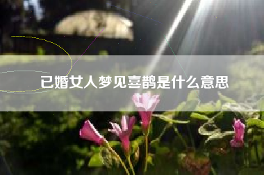 已婚女人梦见喜鹊是什么意思