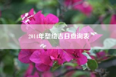 2014年塑绘吉日查询表