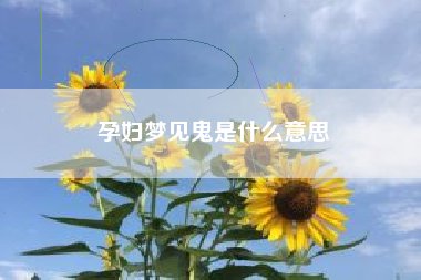 孕妇梦见鬼是什么意思