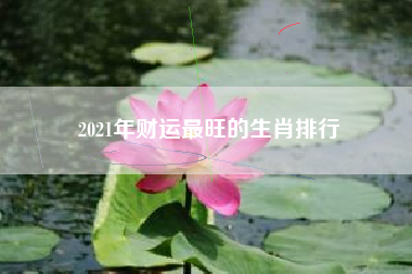 2021年财运最旺的生肖排行