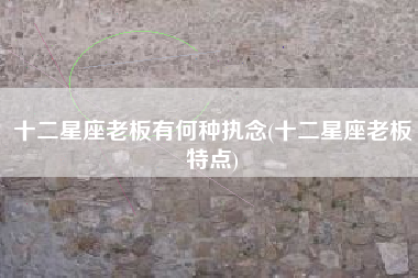 十二星座老板有何种执念(十二星座老板特点)