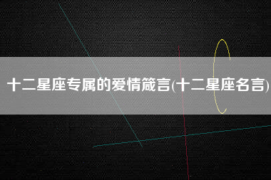 十二星座专属的爱情箴言(十二星座名言)
