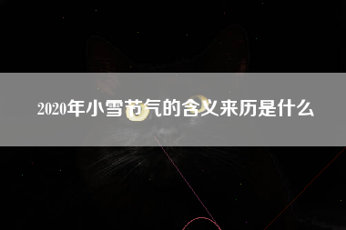 2020年小雪节气的含义来历是什么