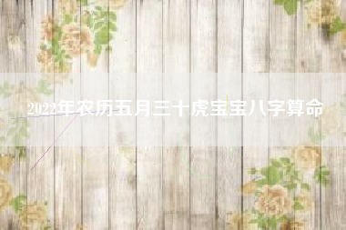 2022年农历五月三十虎宝宝八字算命