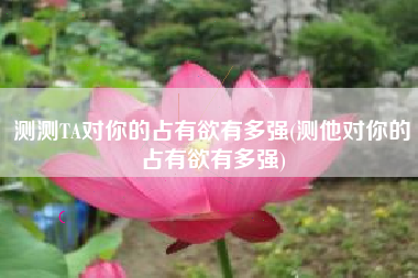测测TA对你的占有欲有多强(测他对你的占有欲有多强)